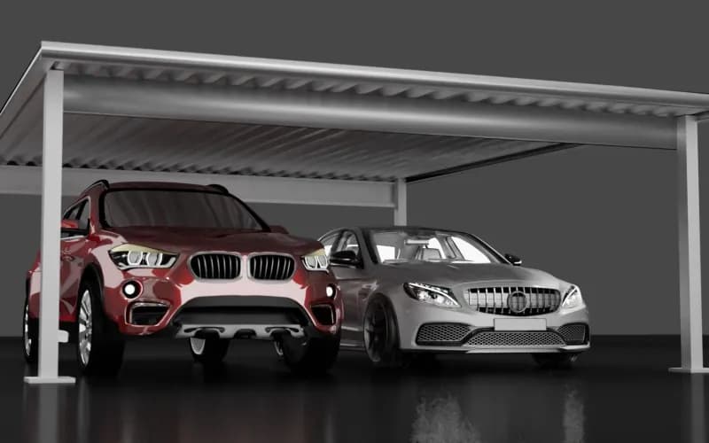 İki araçlık metal car port