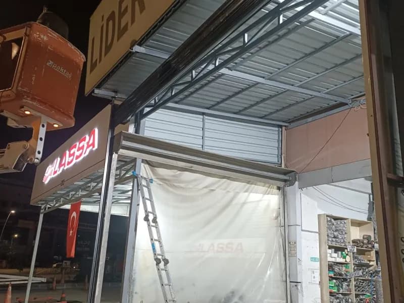 Ostim Lider Eksoz girişinde yükseltici platformla montaj